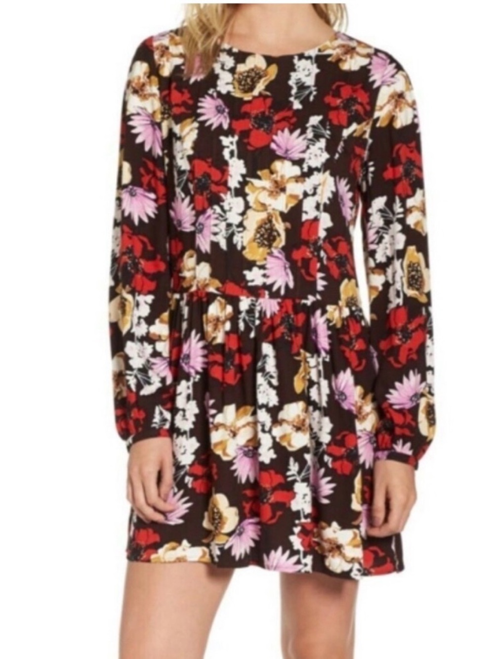 Hinge Nordstrom Floral Pintuck
Mini Dress M Long Sleeve